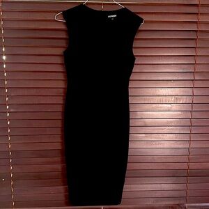 Express black pencil skirt midi dress